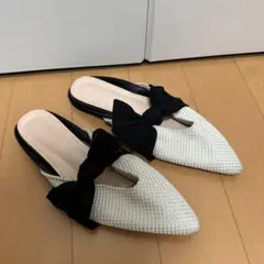 リボン　フラットサンダル