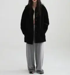 aere eco suede half coat ブラック