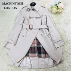 美品 マッキントッシュロンドン ライナー付 トレンチコート チェック ベージュS