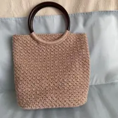 未使用 コットン丸ハンドルバッグ