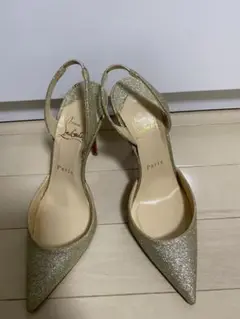 ルブタン パンプス シルバー グリッター