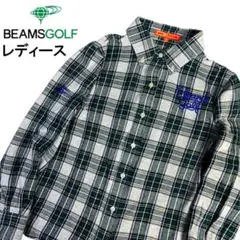 BEAMS GOLF ビームス 長袖シャツ ボタンダウン チェック ネイビー M