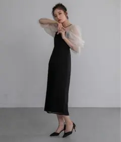 チュールオフショルドレス niana birei