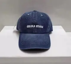 miumiu ミュウミュウ デニム キャップ インディゴブルー
