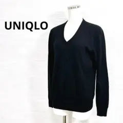 ★UNIQLO ユニクロ セーター L Vネック 黒 迅速発送　交渉可　即決可