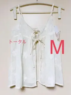 しまむら　Hok trish ハナガラ刺繍キャミ　M