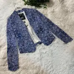 新品未使用品★デンハム シルク100%　ノーカラー ジャケットXXS