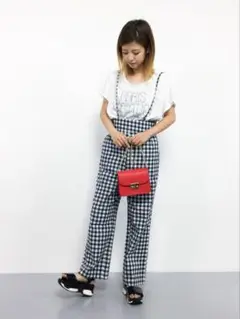 プリマゼル　チェック　サロペット　パンツ