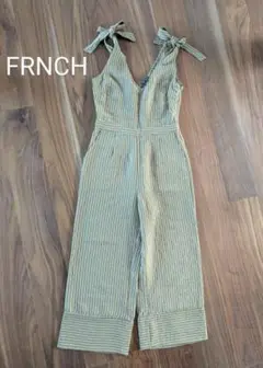 FRNCH ストライプ柄 オールインワン ノースリーブ