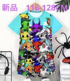 新品　スプランキーカラフルキャラクターTシャツ 116-128