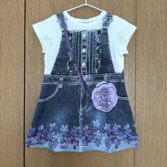 【新品　未使用】90 アナスイミニ　だまし絵プリント　ワンピース　転写