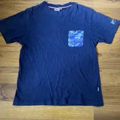 FILA ネイビー Tシャツ L 迷彩ポケット