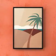 ★A4フレーム付き★オリジナル アートポスター HAVANA 海 パームツリー