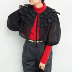 Dot and Stripes CHILD WOMAN フリルショートブラウス