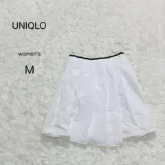 【UNIQLO×JW】プリーツスカート 配色リブ ラインデザイン 裏地有 綿混