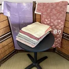 IK-327 女性着物 小紋 8着 おまとめ リメイク お稽古 材料