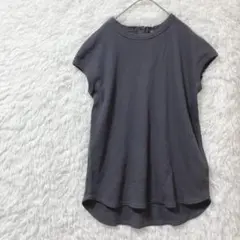 カットソー ワッフル フレンチスリーブ レディース M ラウンドヘム 綿