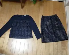 LISTERA ネイビー スカートセットアップ 38