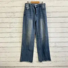 JLP デニムパンツ M ハート加工 美脚 春夏 体型カバー カジュアル