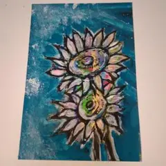 手描きアクリル画　ポストカードサイズ
