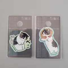 猫のイラスト ステッカー 2枚セット