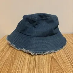 デニム フリンジバケットハット 帽子
