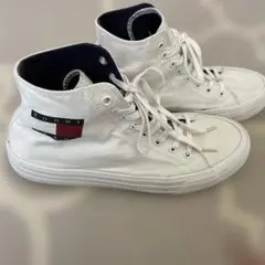 TOMMY JEANS ホワイト ハイカットスニーカー