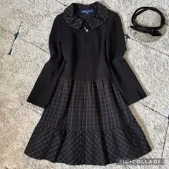 【美品✨】エムズグレイシー ウィンドウペンチェックコート ワンピース カメリア
