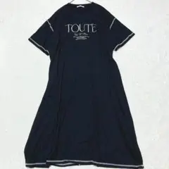Hina×Taiyou しまむら 半袖ロングワンピース Aライン 低身長 黒L