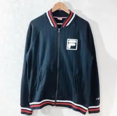 FILA フィラ　スウェットトレーナー　ジャケット　ネイビー　メンズ XL 古着