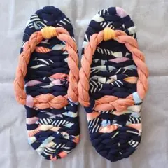 手作り布ぞうり紺L