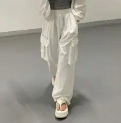 beidelli ミルクナイロンツーウェイカーゴパンツ アイボリー