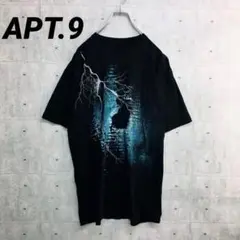Z0088 APT.9 Tシャツ 黒 XL プリント 稲妻　雷