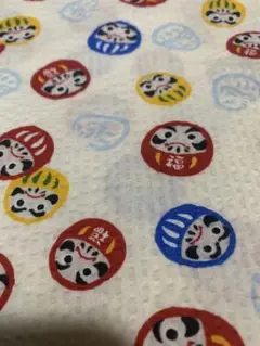 ダルマ柄 綿プリントリップル生地