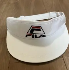 90s FILA サンバイザー キャップ 白 ツバ裏グリーン ヴィンテージ
