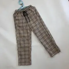 チェック柄 リラックスフィット パンツ Lサイズ ウエスト調整可 軽量素材