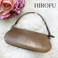 ♡ヒロフ♡ Hロゴ アクセサリーポーチ ハンドバッグ グレージュ