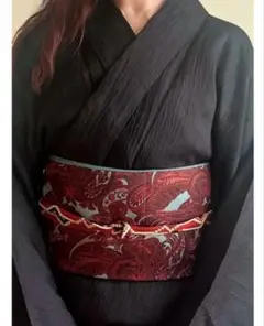 新品 人気商品 TSUBAKIAN 着物 兵児帯 ファンシーツイード 黒