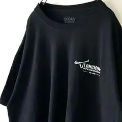 ギルダン LONGHORN ステーキハウス Tシャツ L ブラック 黒 古着
