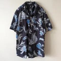H&M　エイチアンドエム　半袖シャツ　Ｍサイズ　濃紺　コットン100%