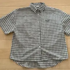 半袖チェックシャツ　L