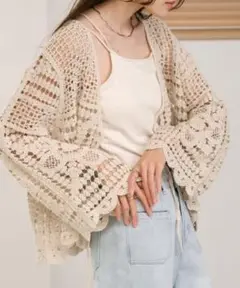 Bab 【大人気クロシェシリーズ】クロシェカーディガン