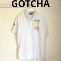 訳あり　【GOTCHA（ゴッチャ）】ゴルフ　ポロシャツ　ロゴ　ホワイト　白　L