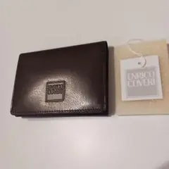 ENRICO COVERI ダークブラウン 名刺入れ　定期入れ