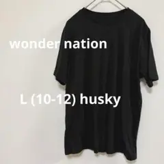 wonder nation 【L (10-12) husky】黒 Tシャツ 半袖