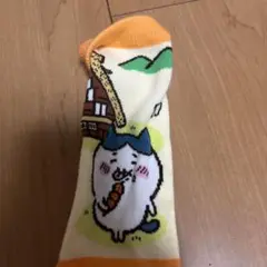 ちかわひだ キッズ靴下 オレンジ/クリーム