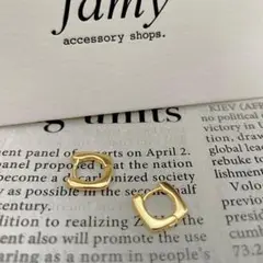 No.50 スクエアフープミニミニピアス【ゴールド】s925 四角 ピアス ミニ