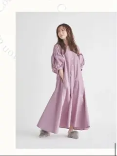 snidel home 【神崎恵コラボ】コットンロングOPワンピース スナイデル