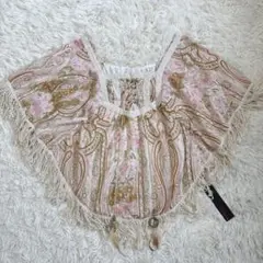新品タグ付き リズリサ風 姫ギャル ロリ ポンチョ ペイズリー 平成ギャル