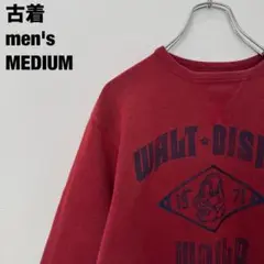古着 Disney ディズニー スウェット グランピー 刺繍デザイン 赤 M